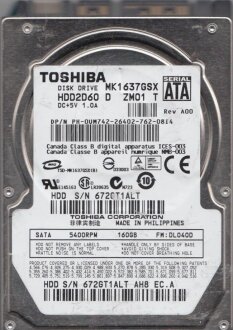 Toshiba MK1637GSX HDD kullananlar yorumlar